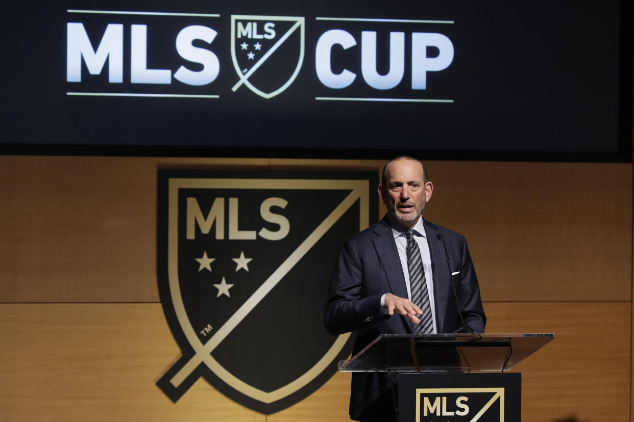 Charlotte appears to be in the “front of the line” for an MLS expansion team, commissioner Don Garber said Friday. (AP/Ted S. Warren)