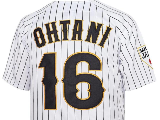 Shohei Ohtani 16 Japan Samurai Black Pinstriped Baseball Jersey 2