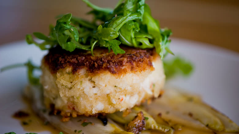 Close-up of crab cake