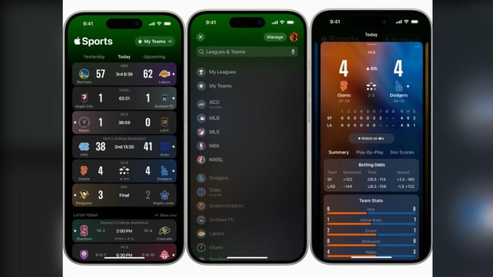 蘋果推體育APP「Apple Sports」。（圖／翻攝自 蘋果）
