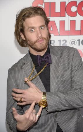 Cast member T.J. Miller attends the season 2 premiere screening of the HBO series "Silicon Valley" in Los Angeles April 2, 2015. REUTERS/Phil McCarten