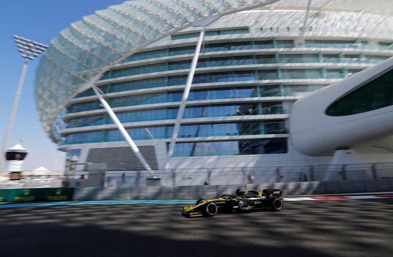 FILE PHOTO: Renault's Daniel Ricciardo during practice at 2019 Abu Dhabi Grand Prix