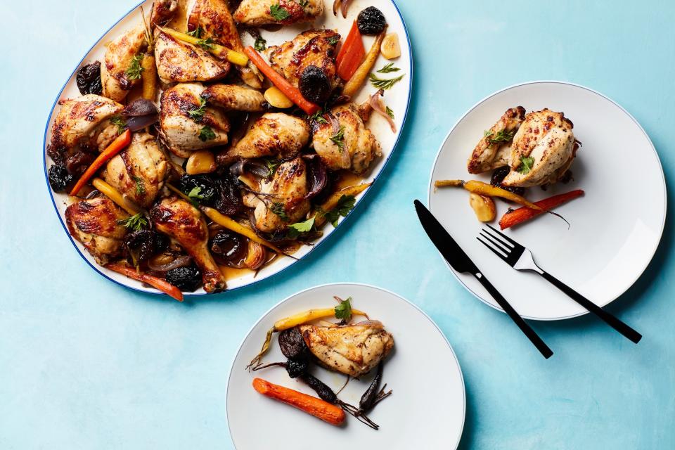 "Tzimmes" Chicken with Apricots, Prunes, and Carrots