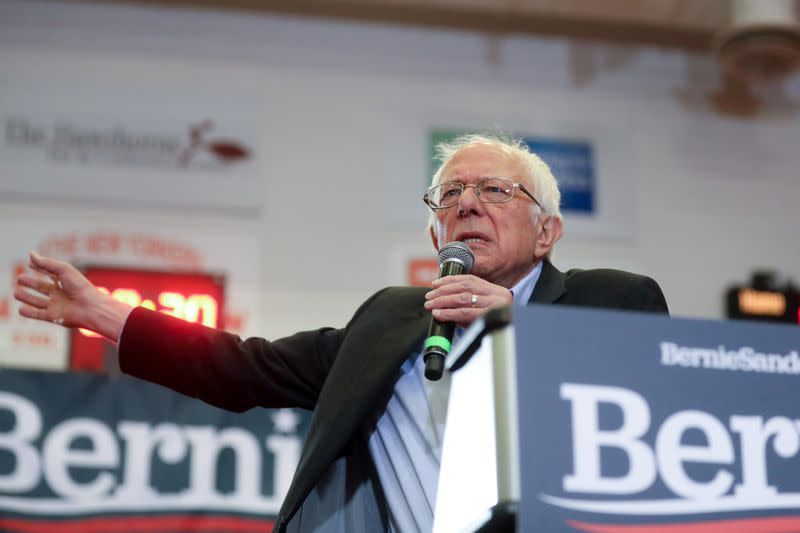 Democratic 2020 U.S. presidential candidate Sanders rallies with supporters in Winston-Salem