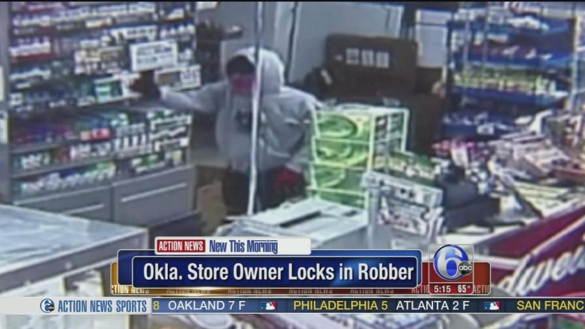 Robber Locked Inside Store As He Tries To Get Away