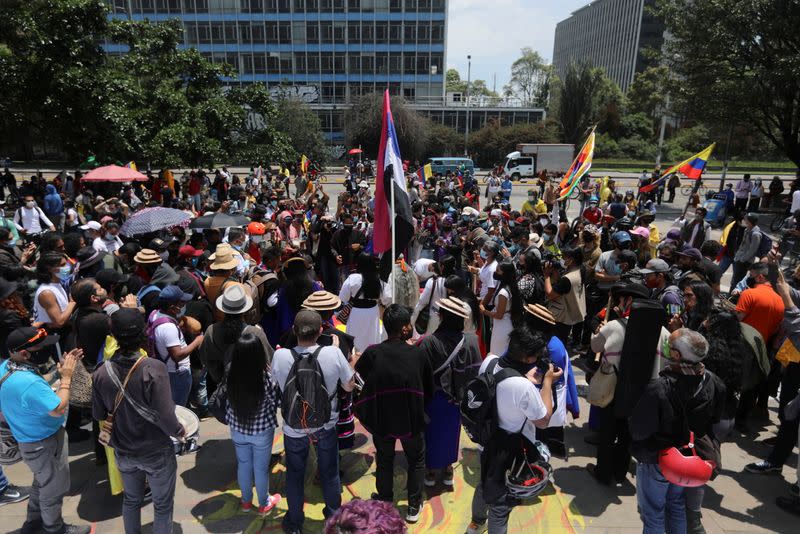 Foto del viernes de una manifestación en Bogota