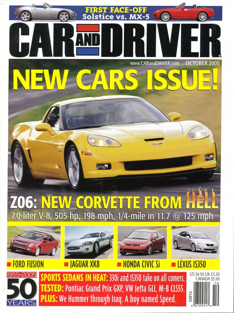 The 89 Issues of Car and Driver with a Corvette on the Cover