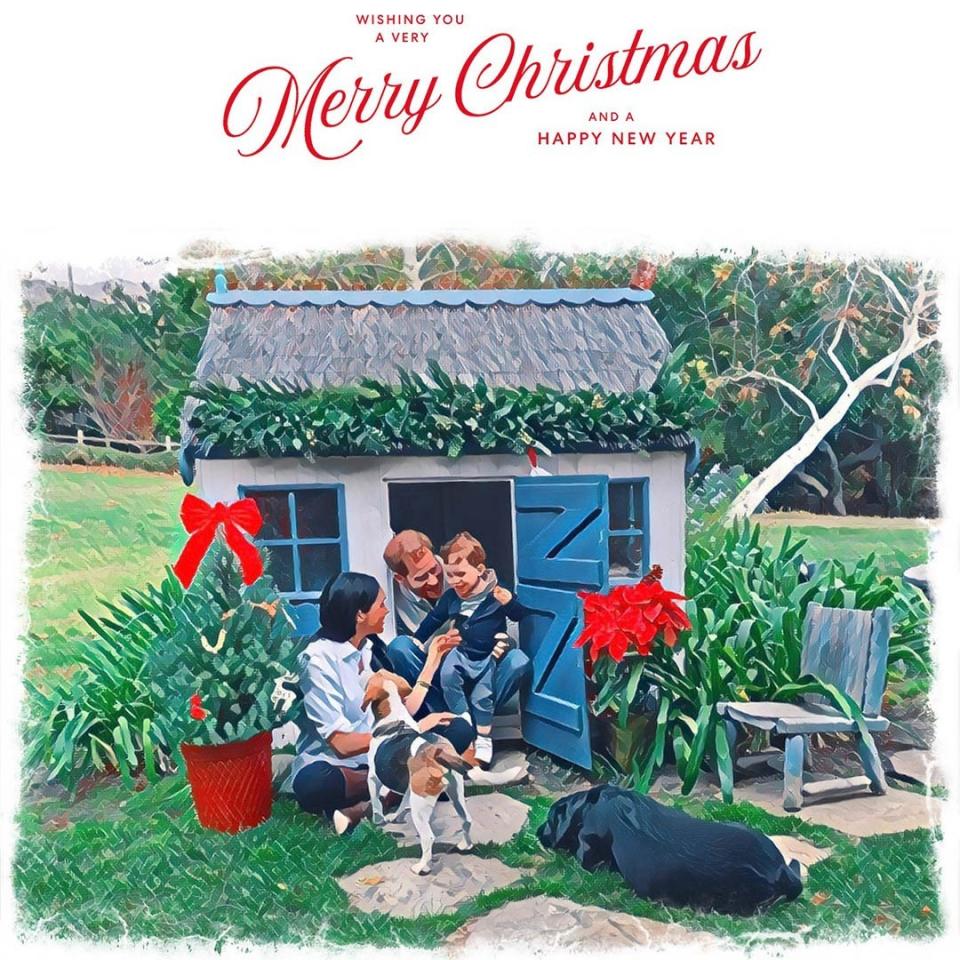 Prince Harry and Meghan Markle have shared their first Christmas card since they relocated their family to California this year. Instagram/TheMayhew