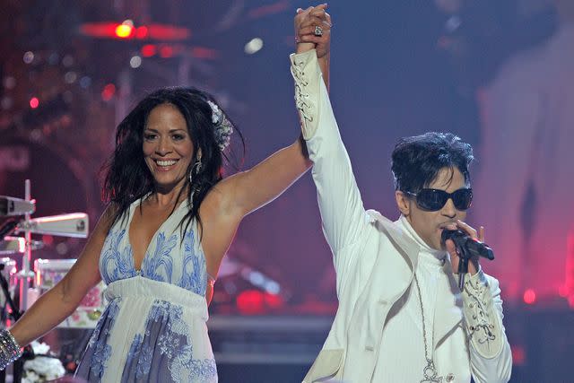 <p>Vince Bucci/Getty</p> Sheila E. and Prince in 2007