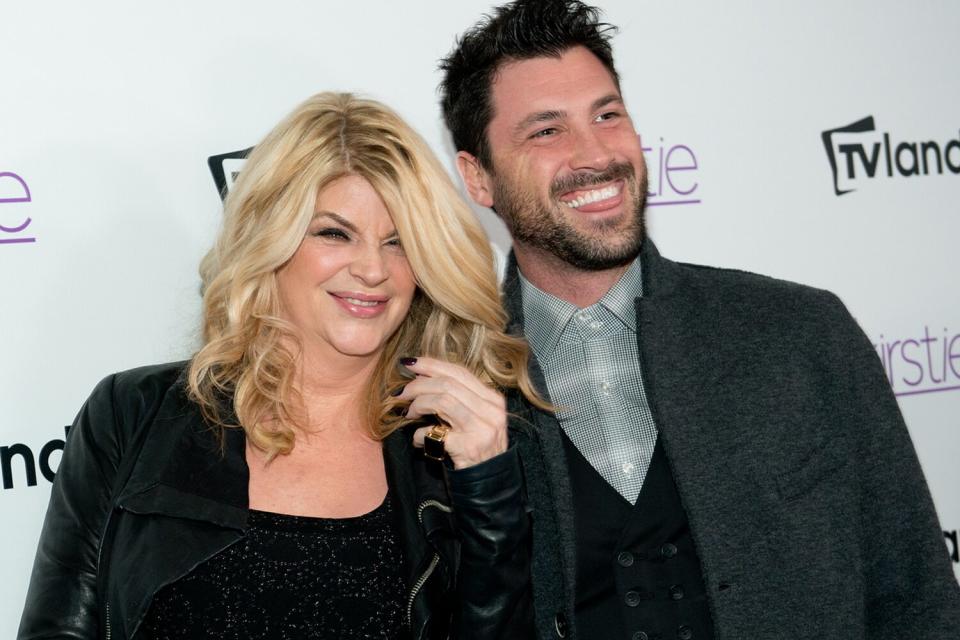 Kirstie Alley and TV personality Maksim Chmerkovskiy attend the "Kirstie" series premiere party