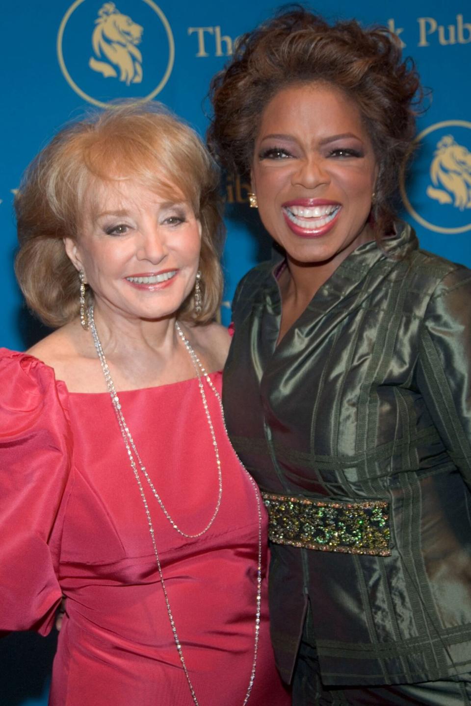 Barbara Walters and Oprah Winfrey during The New York Public Library Hosts The 6th Annual Library Lions Gala