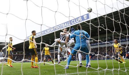 West Bromwich Albion v Arsenal - Premier League - The Hawthorns - 18/3/17 West Bromwich Albion's Craig Dawson scores their third goal Reuters / Darren Staples Livepic