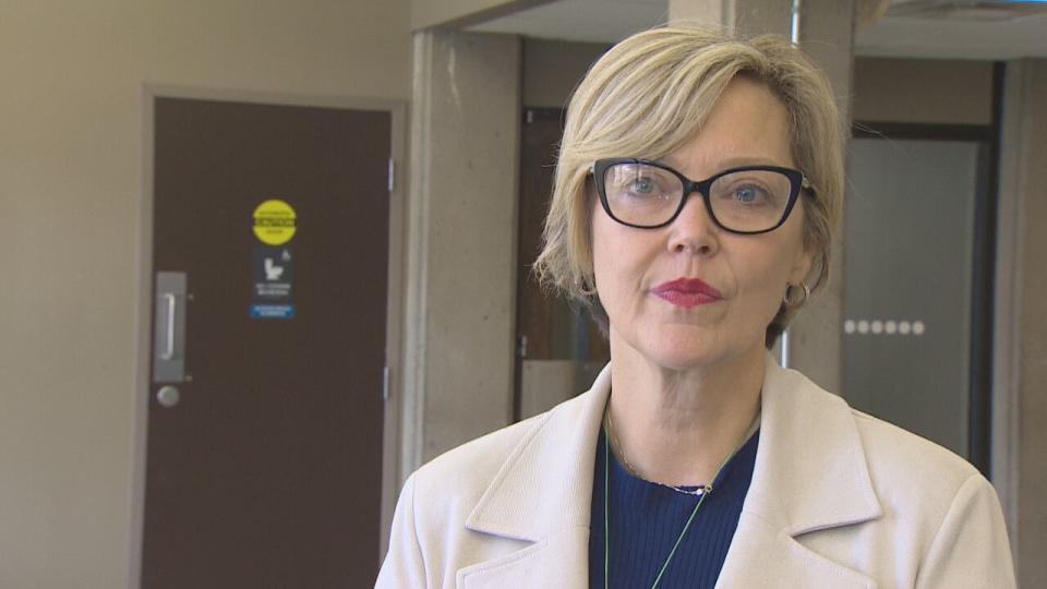 Independent Nova Scotia MLA for Cumberland, Elizabeth Smith-McCrossin, standing outside chambers for the Nova Scotia Court of Appeal on Thursday, Sept. 21, 2023.