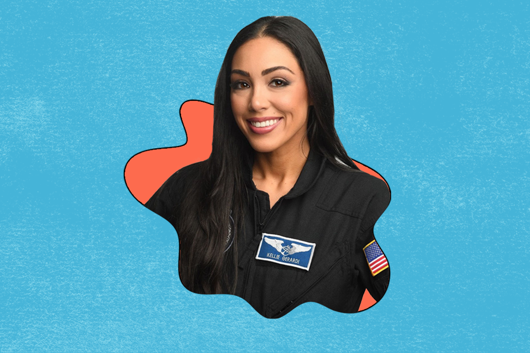 Astronaut, science communicator and mom Kellie Gerardi. (Photo illustration: Yahoo News; photo: Courtesy of Kellie Gerardi)