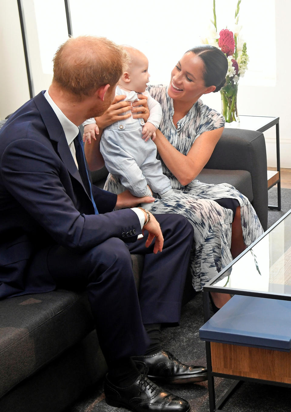 The Duke and Duchess of Sussex along with their son Archie meet with Archbishop Desmond Tutu and Mrs Tutu at their legacy foundation in cape Town, on day three of their tour of Africa.