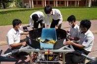 Cambodian students design a manned drone, in Phnom Penh