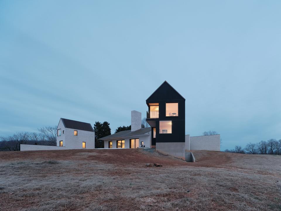 This Modern Home in an Idyllic Setting Is Defined by Three Bold Chimneys