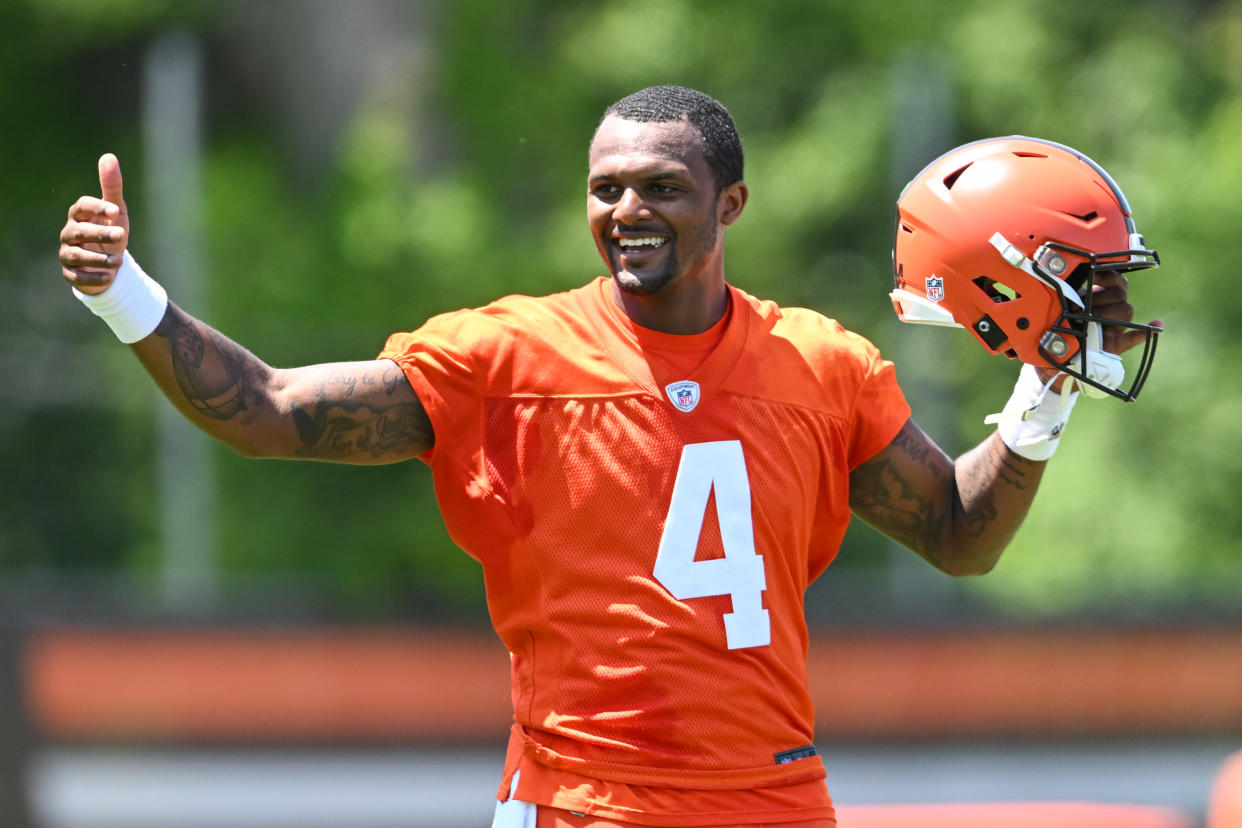 Deshaun Watson enters a pivotal second season with the Cleveland Browns. (Photo by Nick Cammett/Diamond Images via Getty Images)