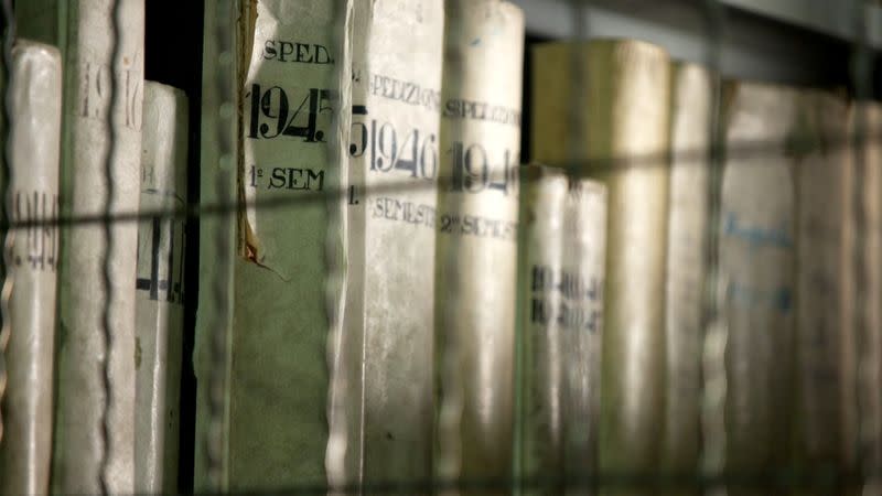 Artefacts from wartime archives on Pope Pius XII, who reigned from 1939-1958, are displayed ahead of the full opening of the secret archives to scholars on March 2, in this still image taken from video released on February 20, 2020, at the Vatican