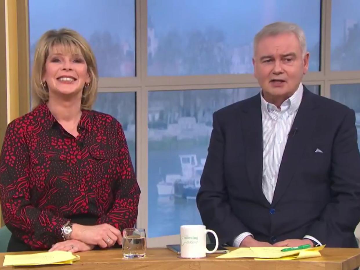 Eamonn Holmes and Ruth Langsford on This Morning (ITV)