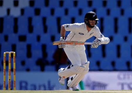 Cricket - New Zealand v South Africa - second cricket test match - Centurion Park, Centurion, South Africa - 29/8/2016. New Zealand's captain Kane Williamson makes a run. REUTERS/Siphiwe Sibeko