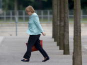 German Chancellor Angela Merkel arrives at the Chancellery in Berlin, Germany, July 6, 2015. REUTERS/Fabrizio Bensch