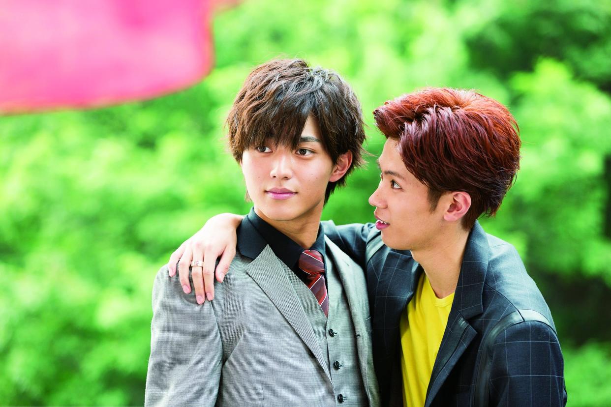 Ren Nagase (left) and Yuta Jinguji of J-pop group King & Prince in 2019 Japanese movie According To Our Butler.