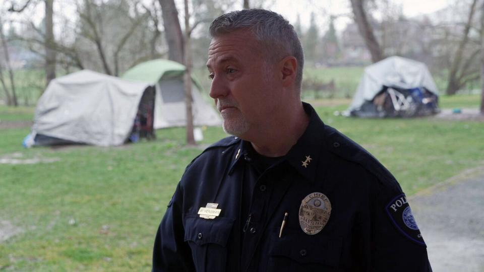 PHOTO: Grants Pass, Ore., Police Chief Warren Hensmam said law enforcement officers are caught in the middle of the city’s homelessness crisis. (ABC News)