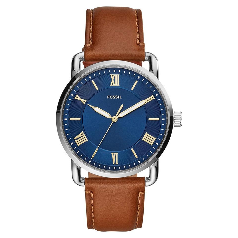 76) Copeland Quartz Stainless Steel and Leather Three-Hand Watch