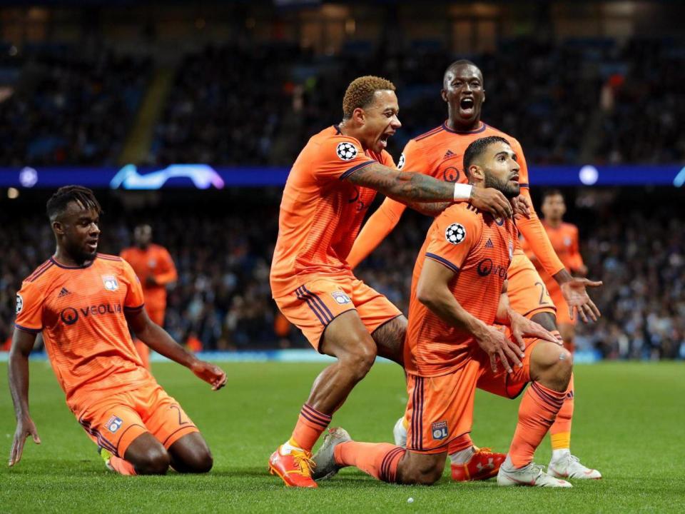 Nabil Fekir celebrates doubling Lyon's lead (Getty Images)