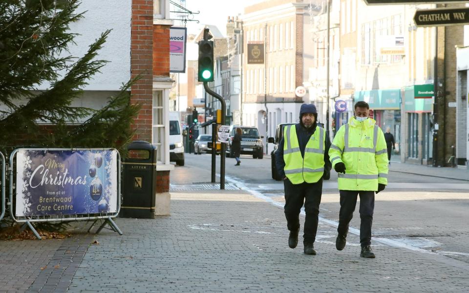 Test and trace workers out in Brentwood High Street yesterday - Stephen Huntley/HVC