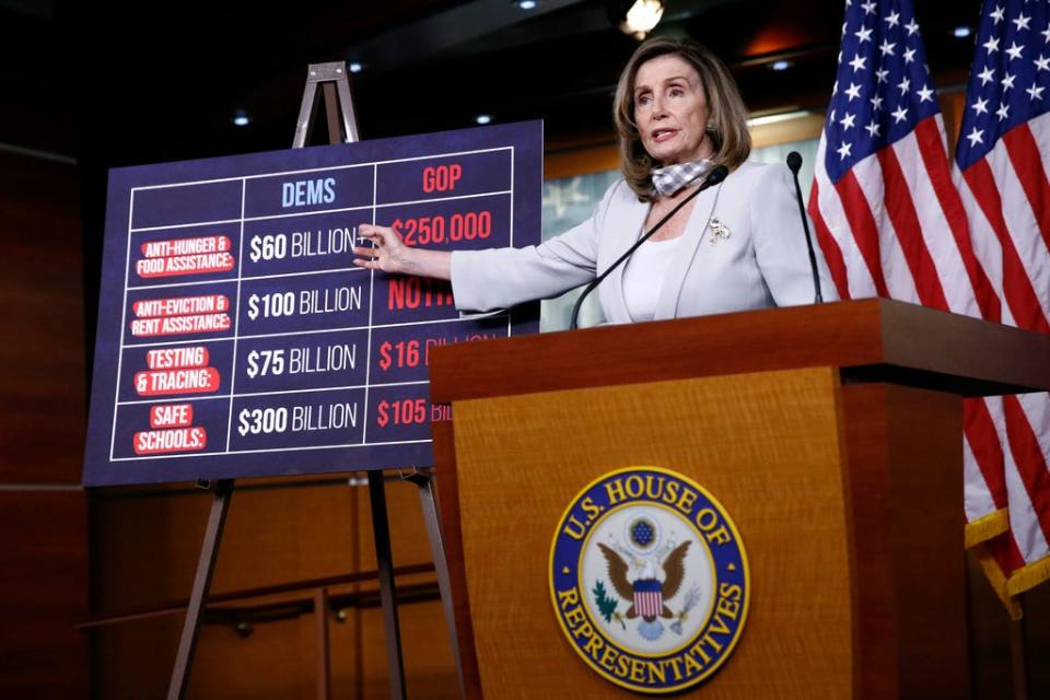 House Speaker Nancy Pelosi of Calif., speaks during a news conference on Capitol Hill in Washington, Thursday, Aug. 13, 2020.