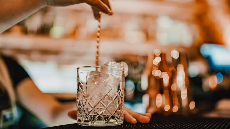 Bartender making a cocktail