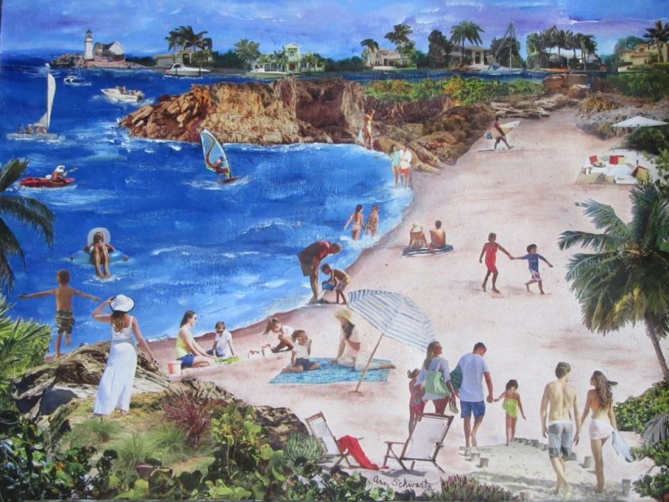 Works by Palm Beach County artists will be on display now through July 31 at Lake Park Public Library’s “Florida Water Views” exhibition presented by Artists of Palm Beach County. The show includes this work by Ann Schwartz.