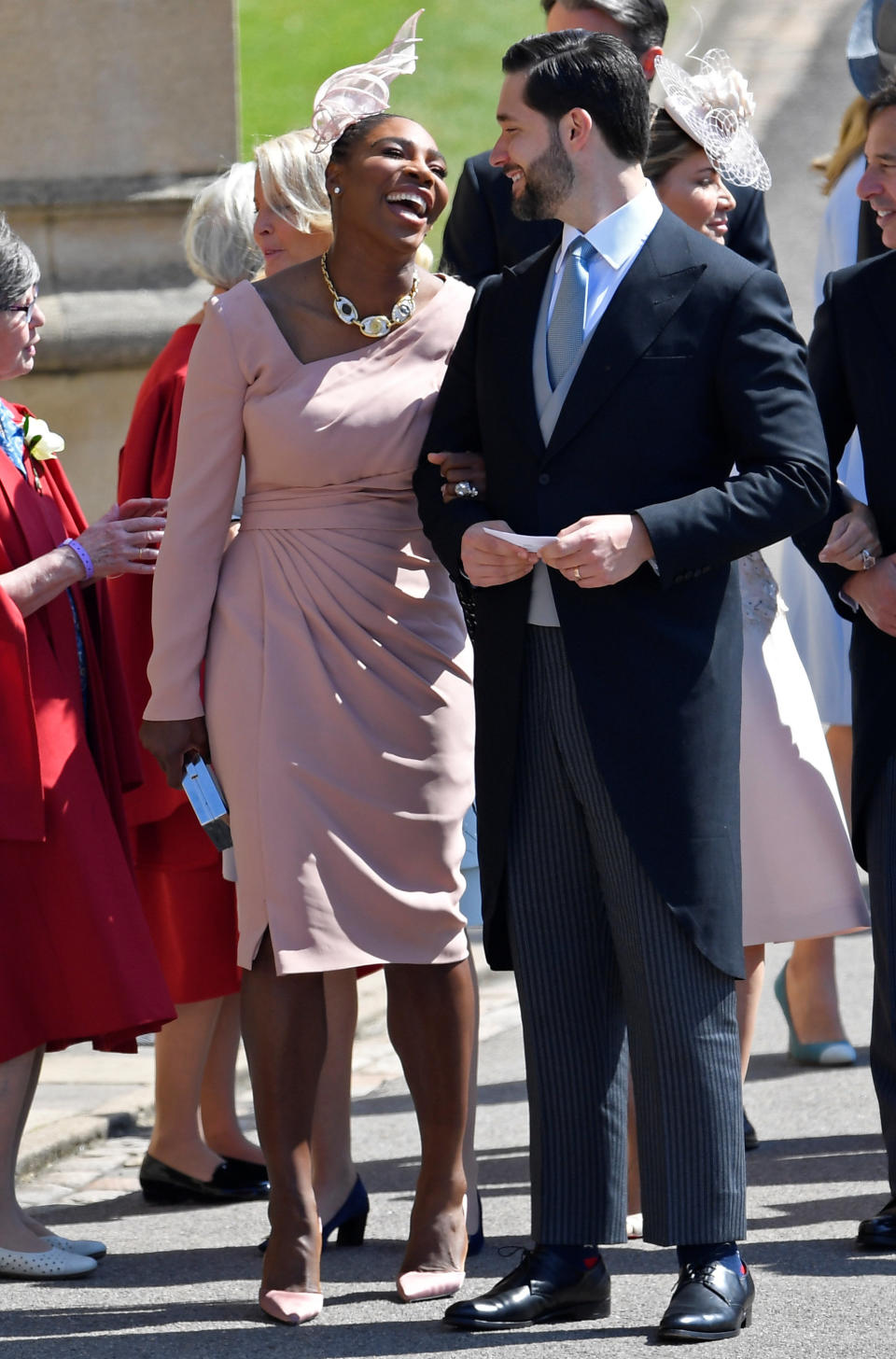 Tennis player Serena Williams arrives with her husband Alexis Ohanian to the wedding of Prince Harry and Meghan Markle in Windsor, Britain, May 19, 2018. REUTERS/Toby Melville/Pool