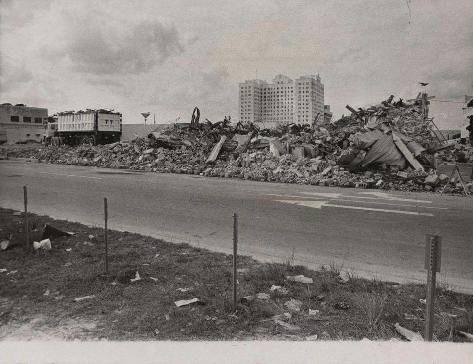 What was left of Miami’s Drug Enforcement Administration building after the 1974 collapse.