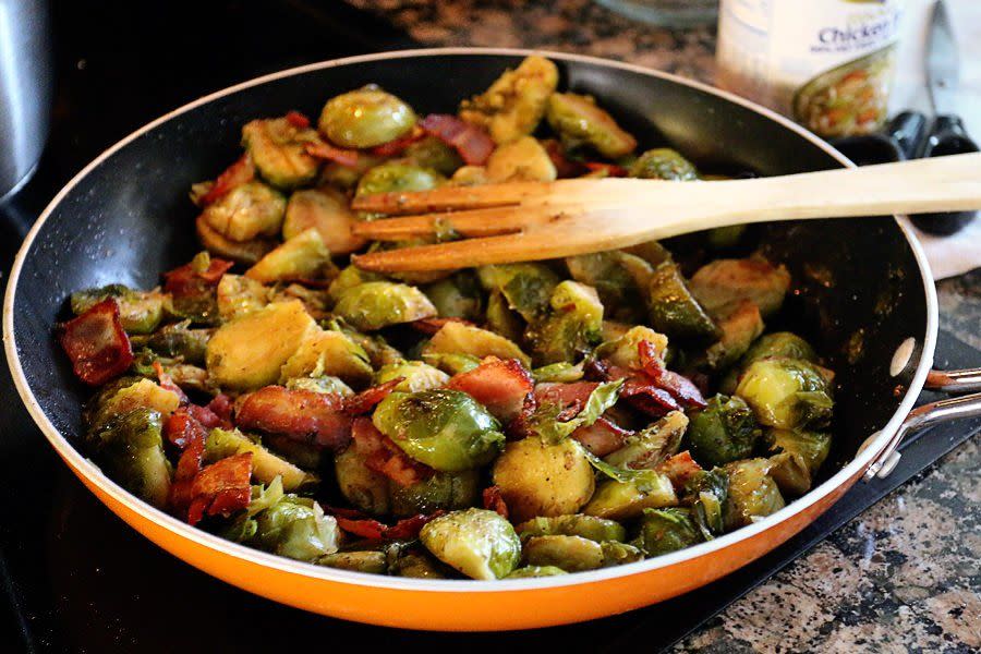 7) Garlic And Bacon Brussels Sprouts