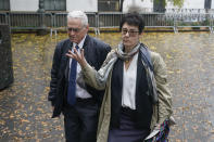 Barbara Fried and Joseph Bankman, parents of FTX founder Sam Bankman-Fried, arrive to Manhattan federal court in New York, Monday, Oct. 30, 2023. (AP Photo/Seth Wenig)