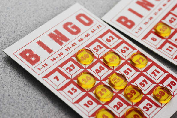 Still life of bingo card