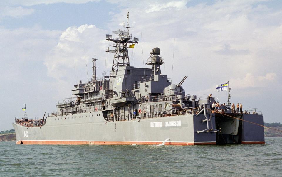 The Konstantin Olshansky was struck by a Ukrainian missile off Crimea, Kyiv claims