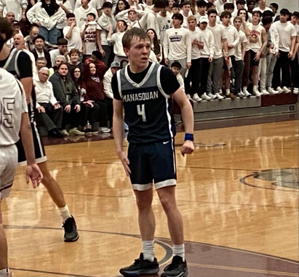 Manasquan's Ryan Frauenheim scored a game-high 20 points to pace a 60-52 victory over South River in the NJSIAA Central Group 2 final in South River on Feb. 28, 2023.