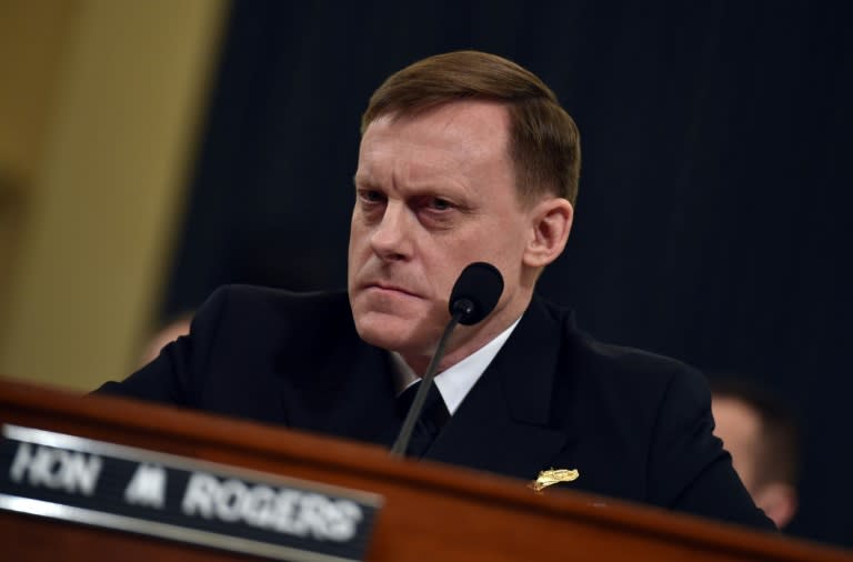 National Security Agency Director Mike Rogers speaks during the House Permanent Select Committee on Intelligence hearing on Russian actions during the 2016 election campaign on March 20, 2017