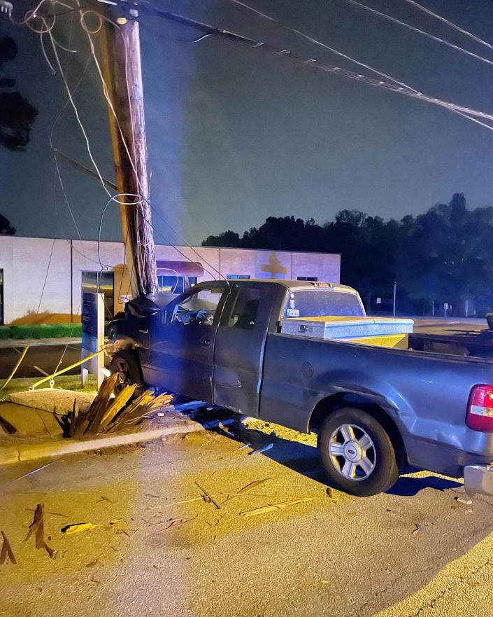 The man who crashed a van into utility poles has been arrested on multiple counts, Forest Acres Police Department said.  Forest Acres Police Department