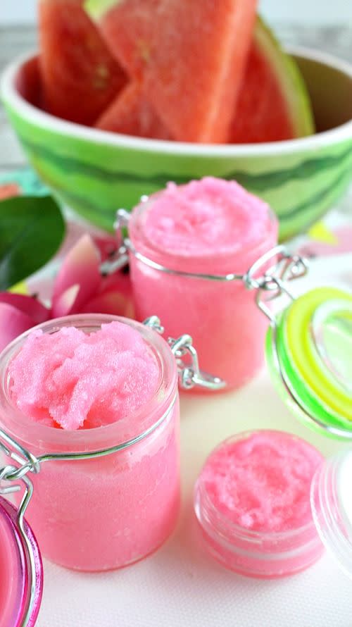 summer crafts watermelon lip scrub