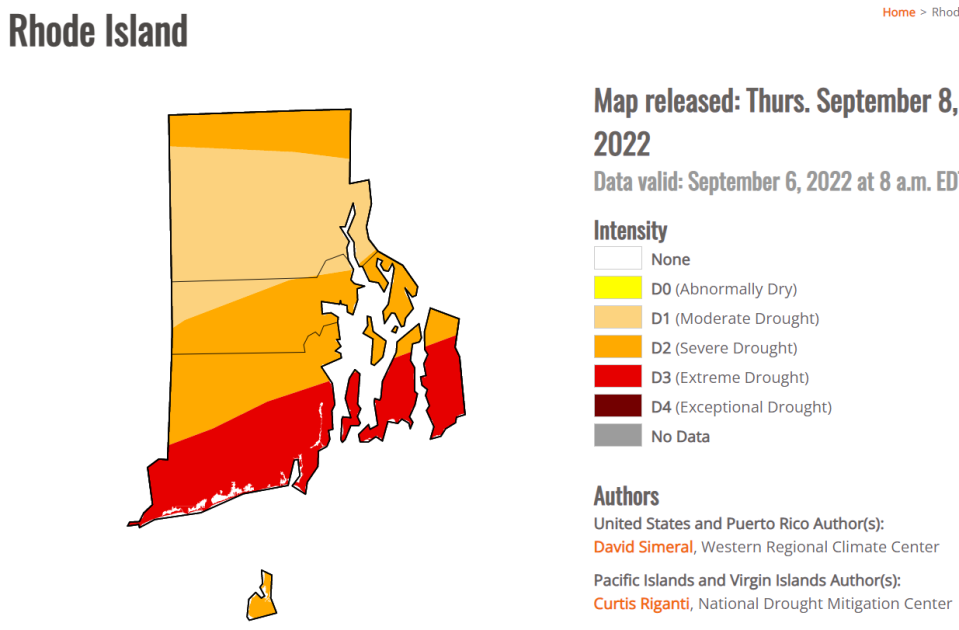 The latest map provided by the U.S. Drought Monitor