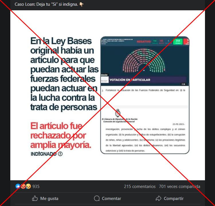 <span>Captura de pantalla de una publicación en Facebook hecha el 22 de junio de 2024 </span>