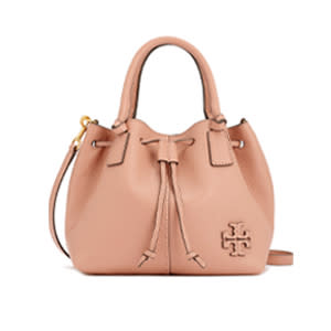 Tory Burch McGraw Small Drawstring Leather Satchel