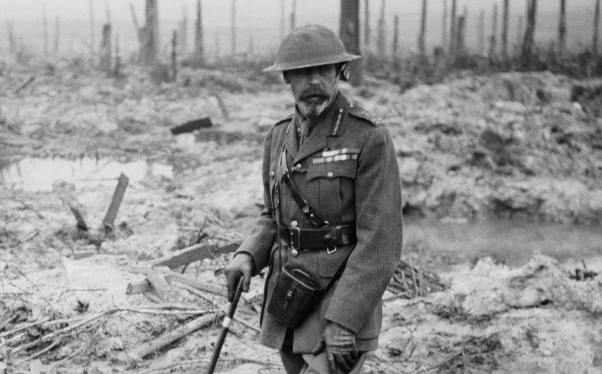 King George V, on Wytschaete Ridge in Belgium on 4 July 1917 - Getty