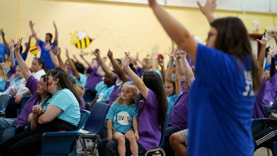 The group of mothers and daugthers join together for a Proverbs226 prison event at Anson Correctional Institute in North Carolina. April 2023