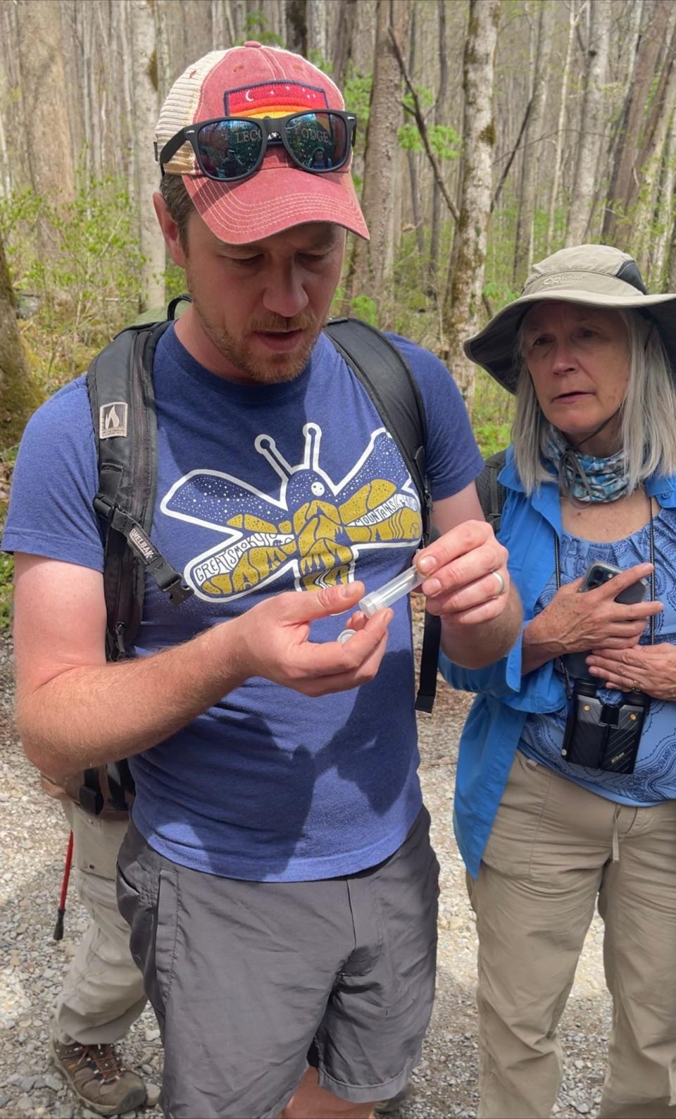 DLiA Director of Science and Research Will Kuhn examines an insect specimen collected during last year’s Great Smokies Eco-Adventure.